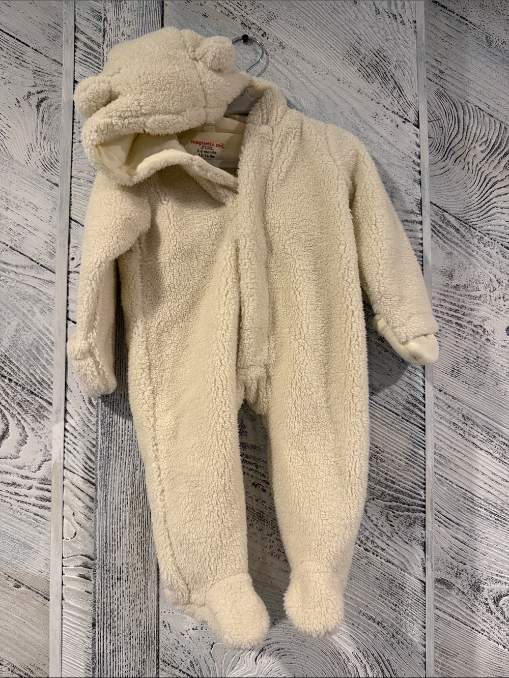 Magnetic Me Cozy Cream Teddy Fleece Baby One-Piece